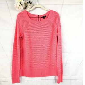 AEO American Eagle Outfitters Coral Pink Crochet Sweater